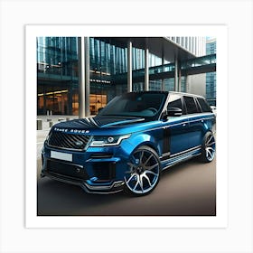 A Blue Modified Range Rover With Body Kit 2 Art Print