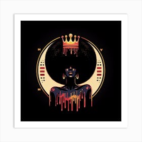 Afro Girl With Crown Art Print