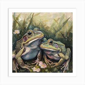 Frogs Fairycore Painting 2 Art Print