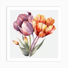 Watercolor Tulips 5 Art Print