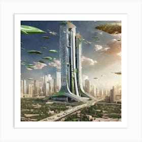 Futuristic Cityscape 139 Art Print