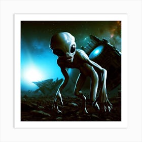 Aliens In Space 2 Art Print