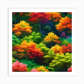 Vibrant colors of autumn trees Art Print