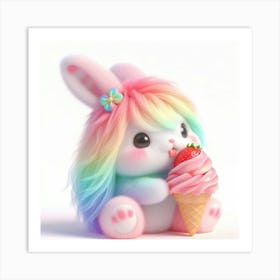 Rainbow Bunny 3 Art Print
