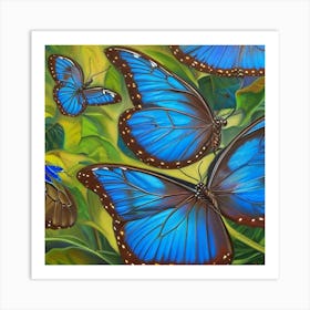 Blue Butterflies Art Print