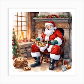 Santa Claus With Cookies 18 Art Print