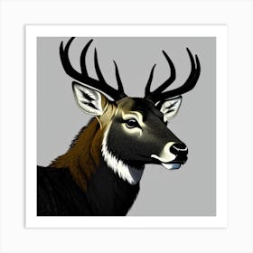 Deer Head Art Print