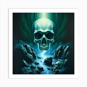 Skull In The Water 1 Art Print