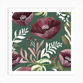 Botanical Wall Art Flowers Leaves #1 Art Print