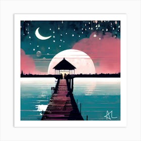 Love in the moonlight Art Print