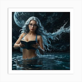 Mermaid In The Water Art Print