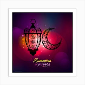 Ramadan Kareem,ramadan background with ornaments silhouette Art Print