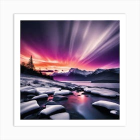 Sunset In The Mountains 130 Art Print