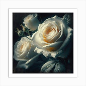 White Roses Art Print