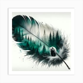 Bear Feather Painting Art Print