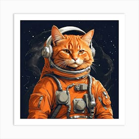 Astronaut Cat 13 Art Print