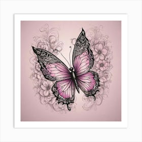 Pink Butterfly 6 Art Print