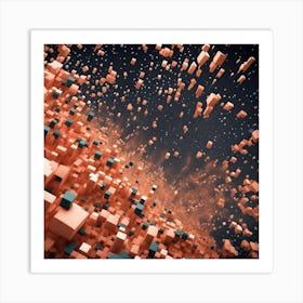 Abstract Cubes Art Print