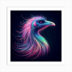 Neon Emu 2 Art Print