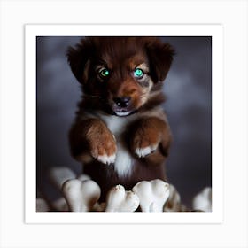 Green Eyed Bone Boy Art Print