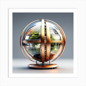 Sphere With Plants Art Print