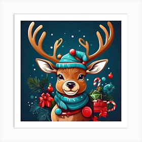 Christmas Reindeer 1 Art Print