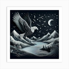 Eagle In Flight Art Print