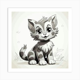 Cartoon Kitten Art Print