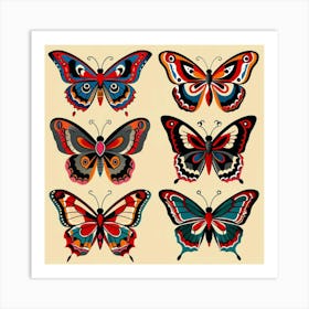 Butterfly Tattoos Art Print