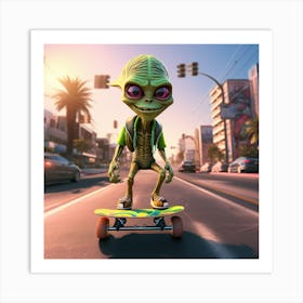 Alien Skate 18 Art Print