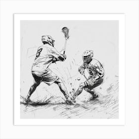 Lacrosse Players In Action 2 Art Print