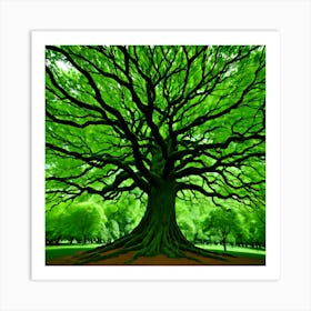 Green Tree Art Art Print