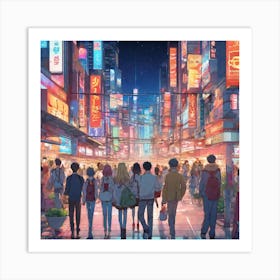 City At Night Art Print