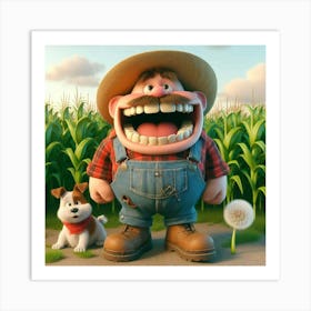 Farmer And His Dog 1 Art Print