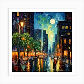 Night In New York City Art Print