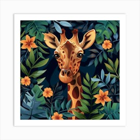 Jungle Giraffe (8) Art Print