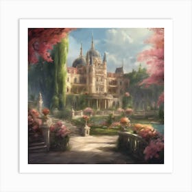 Castle In Bloom 1 Art Print