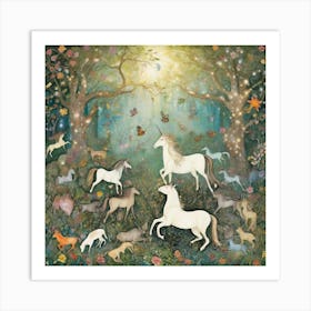 Creatures of the wood Art Print