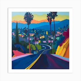 Abstract Travel Collection Los Angeles Usa 1 Art Print