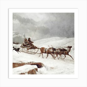 Sled Dogs Art Print