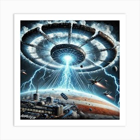 A Sci Fi Depiction Of The Skybreaker Station Emp Art Print