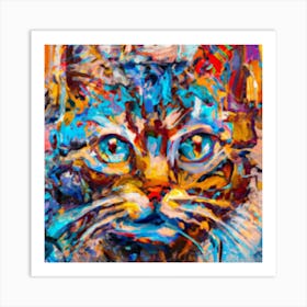 Cat With Blue Eyes Art Print