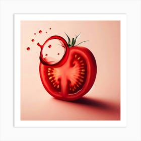 Tomato Juice Splash Art Print