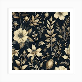 Floral Wallpaper 1 Art Print