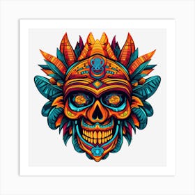 Aztec Skull Art Print