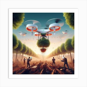 Drones In The Forest Art Print