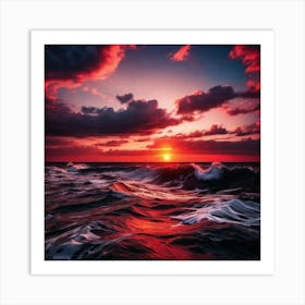 Sunset Over The Ocean 197 Art Print