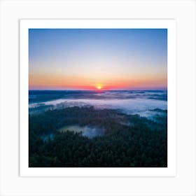 Sunrise In The Forest 2 Art Print