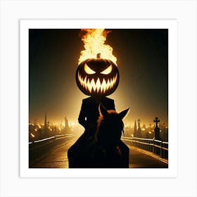 Flamingpumpkin2 Art Print