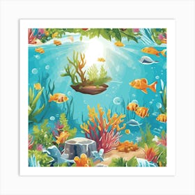 Underwater Scene Art Print